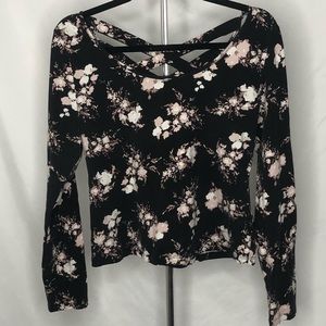 ✨ floral cropped long sleeve top